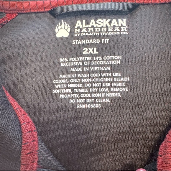 Duluth Trading Co Alaskan Hardgear Men's Maroon Quarter Zip Pullover Size 2XL - Picture 6 of 8